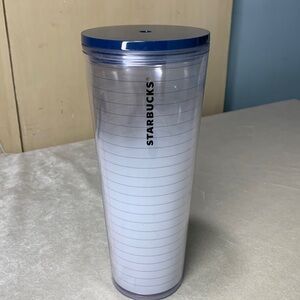 Starbucks 2020 teacher venti tumbler 24 oz NO STRAW notebook paper good cond